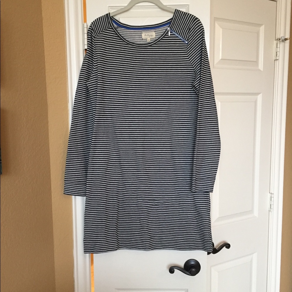 Lou & Grey Navy blue/white striped dress,  sz M